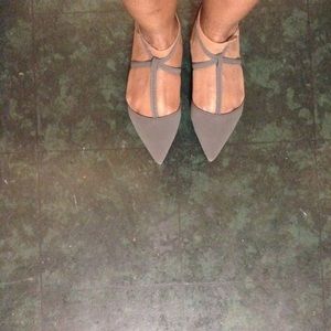 2 for $20 - NWT Gray pointy toe strappy flats